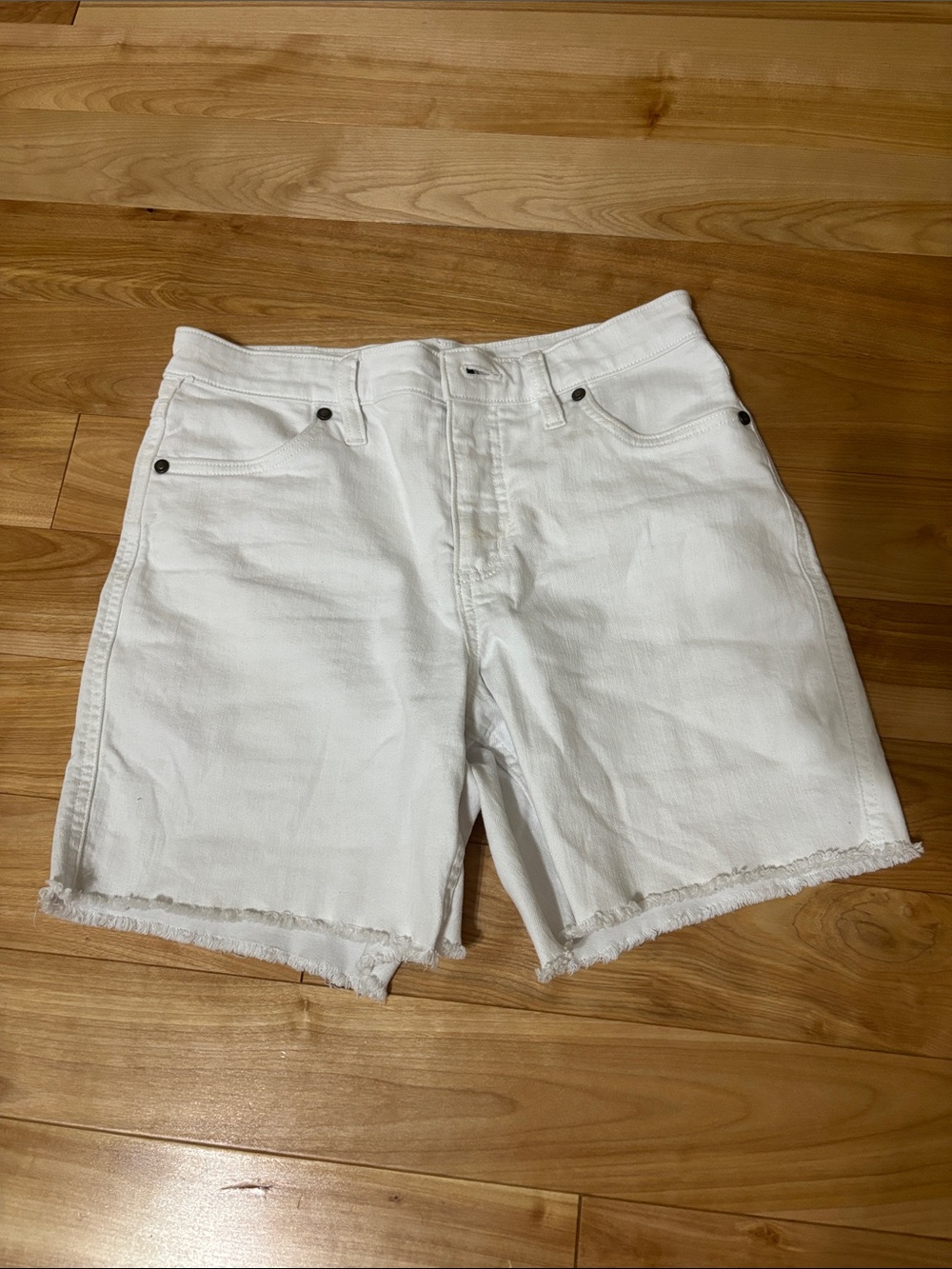 Carve White Denim Cutoff Shorts
